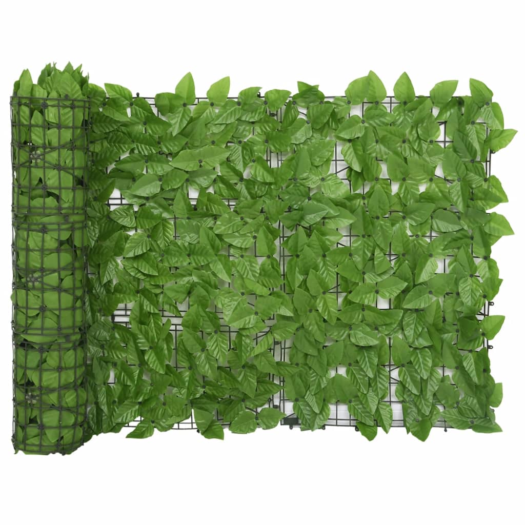 vidaXL Balkongskjerm med grønne blader 300x75 cm