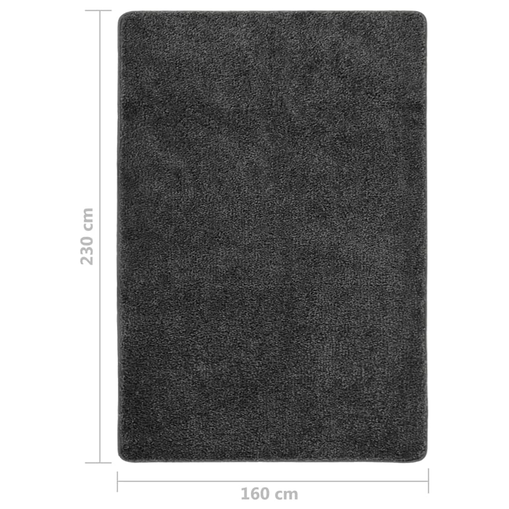 vidaXL Flossteppe mørkegrå 160x230 cm sklisikkert