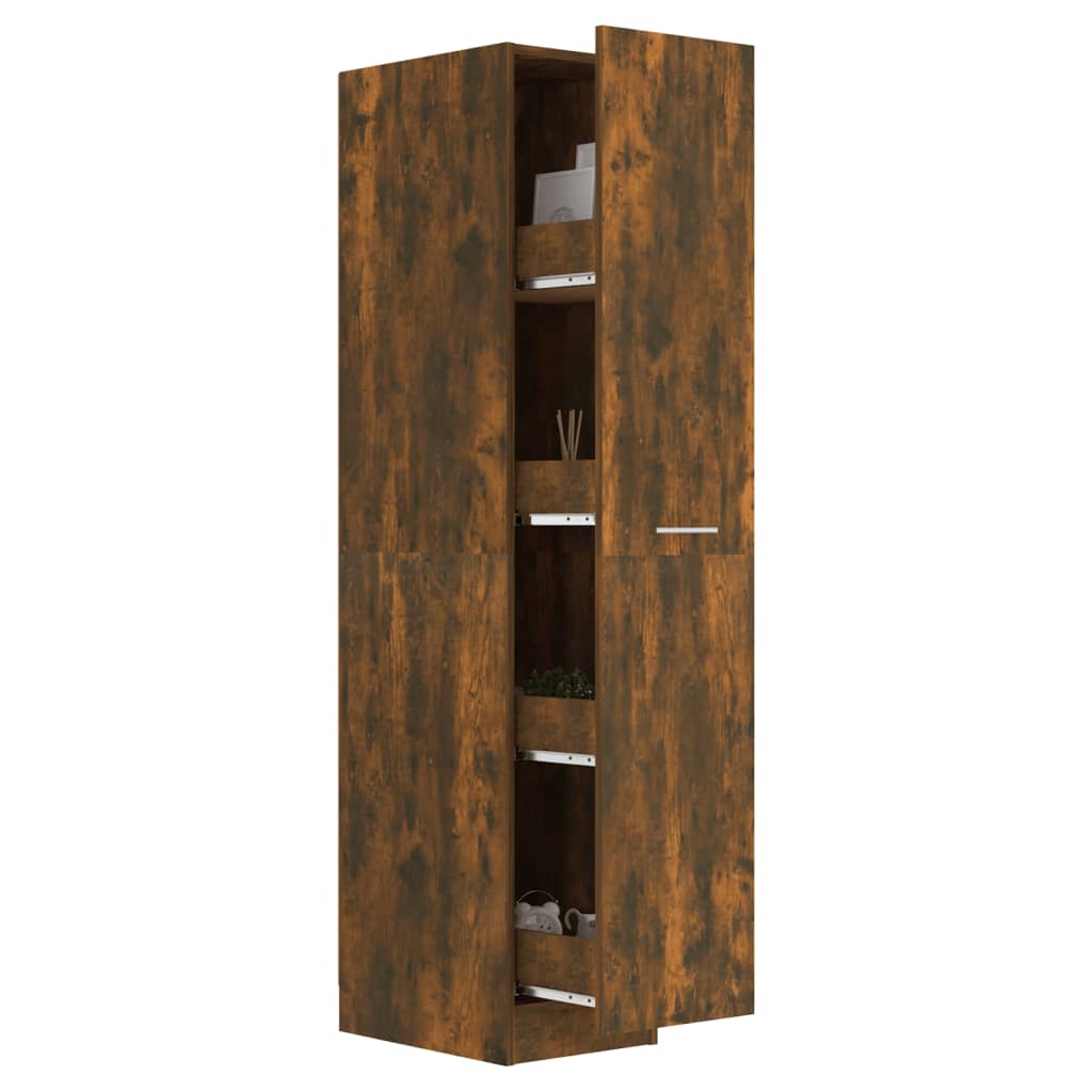 Sideskap Røkt Eik 35X35X55 Cm Konstruert Tre