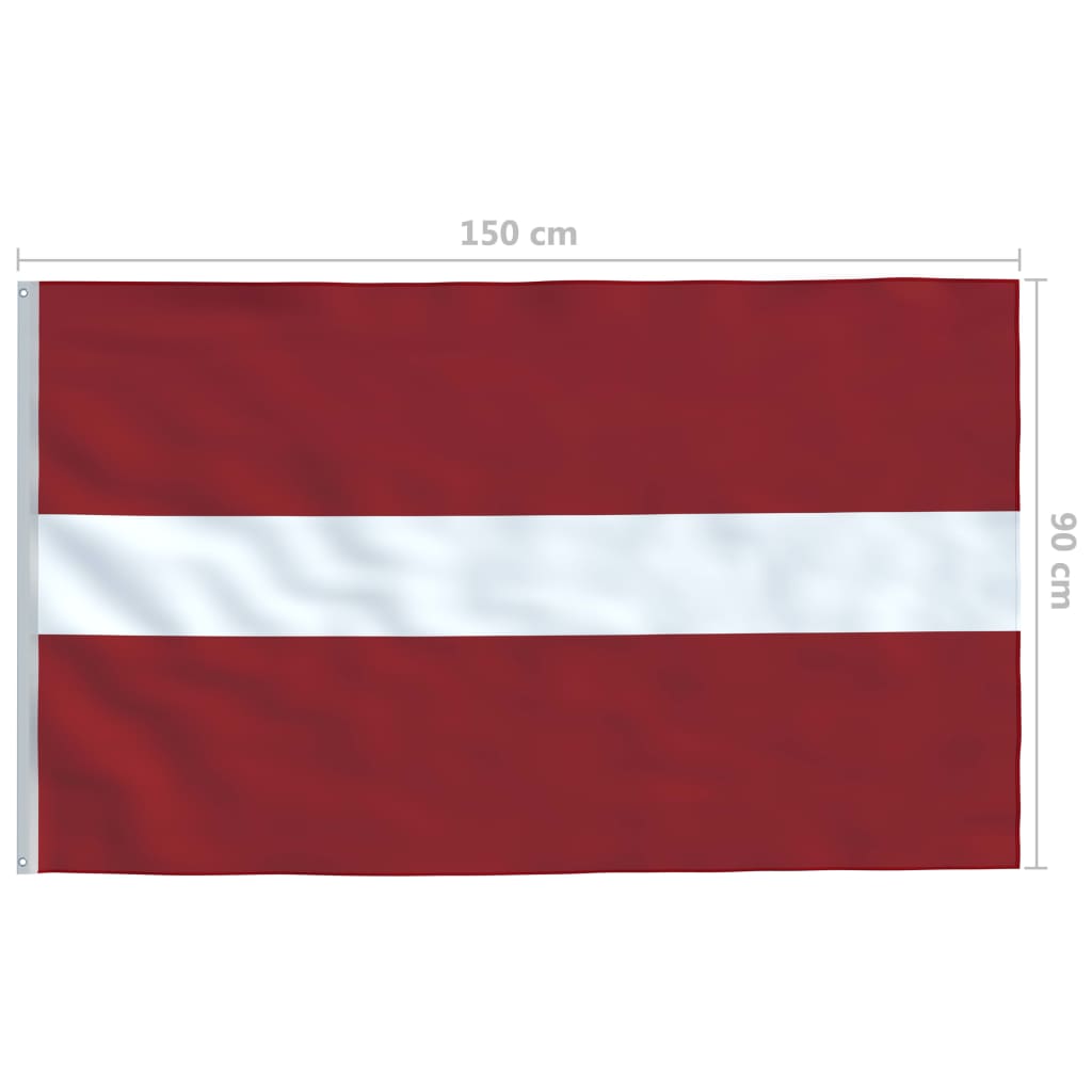 vidaXL Latvisk flagg og stang aluminium 6 m