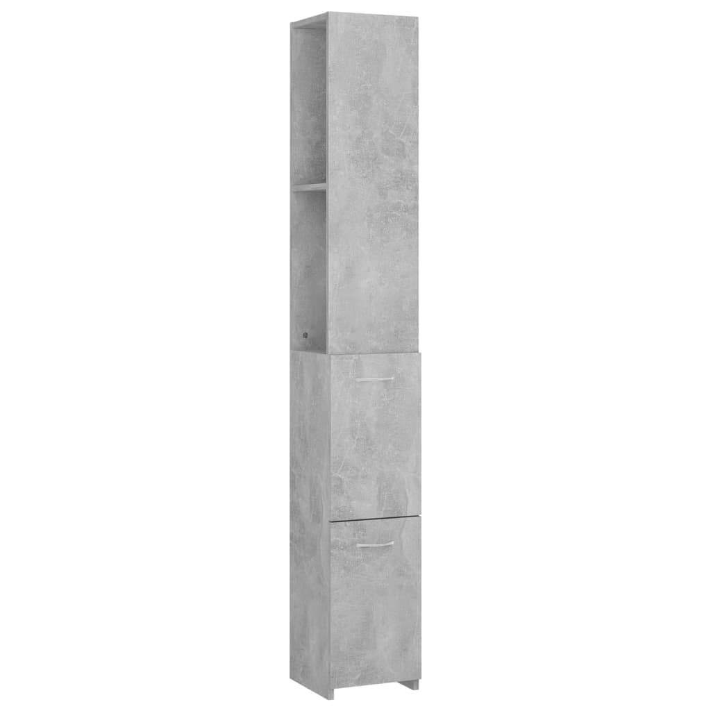 vidaXL Baderomsskap betonggrå 25x26,5x170 cm konstruert tre