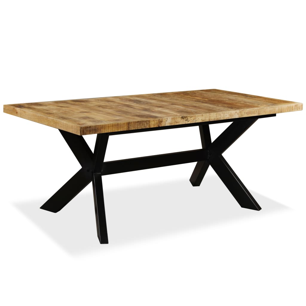 vidaXL Spisebord heltre mango og stålkors 180 cm