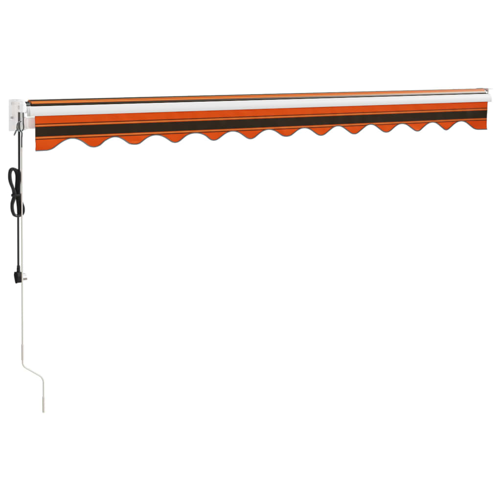 vidaXL Automatisk uttrekkbar markise oransje og brun 3x2,5 m