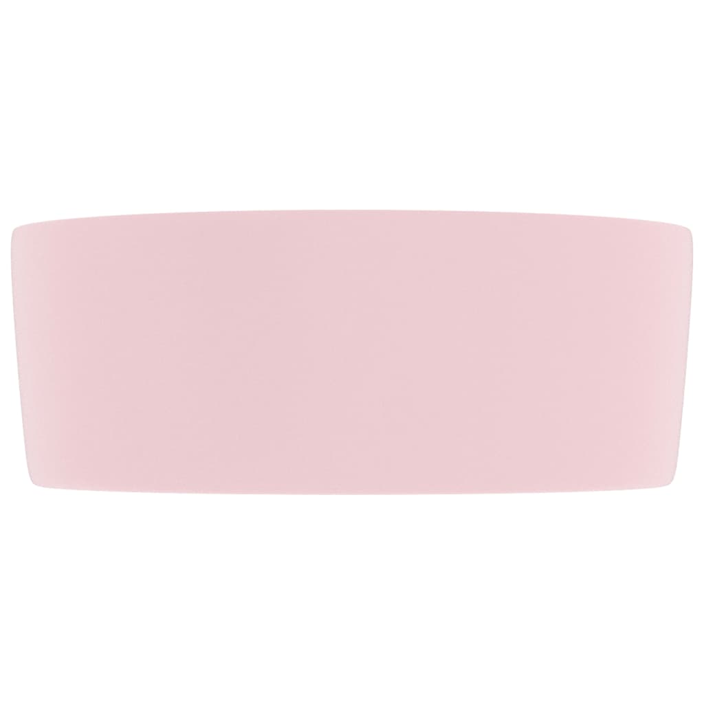 vidaXL Luksuriøs servant rund matt rosa 40x15 cm keramisk