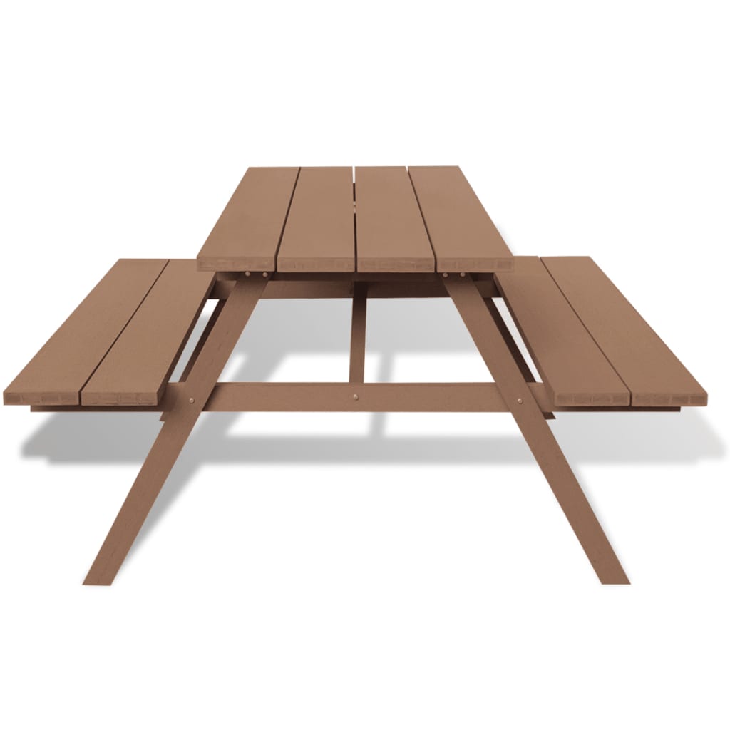 vidaXL Piknikbord med benker brun 150x139x72,5 cm WPC