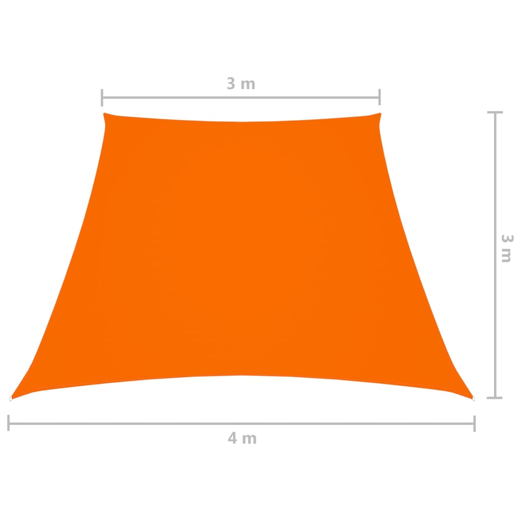 vidaXL Solseil oxfordstoff trapesformet 3/4x3 m oransje