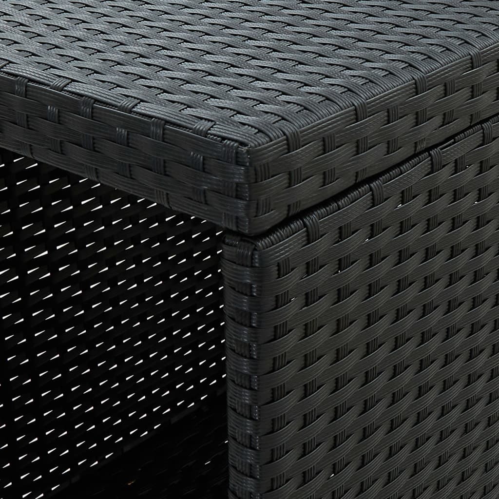 vidaXL Barbord med oppbevaringsstativ svart 120x60x110 cm polyrotting