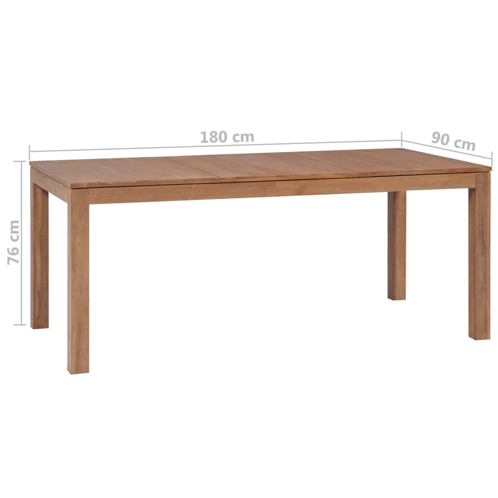 vidaXL Spisebord heltre teak med naturlig etterbehandling 180x90x76 cm