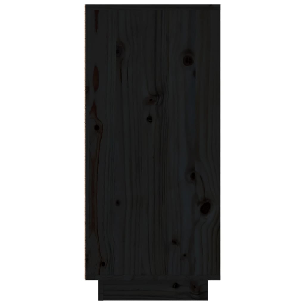 vidaXL Skjenk svart 110x34x75 cm heltre furu