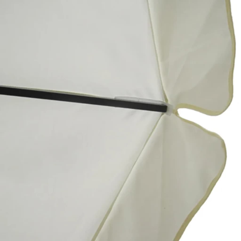 Parasoll med bærbar base aluminium hvit