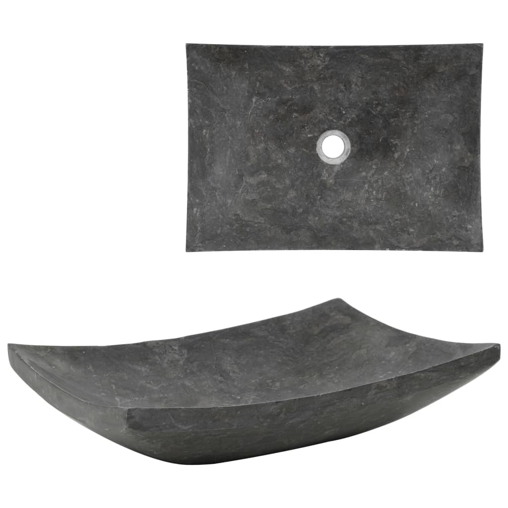 vidaXL Vask 50x35x12 cm marmor svart