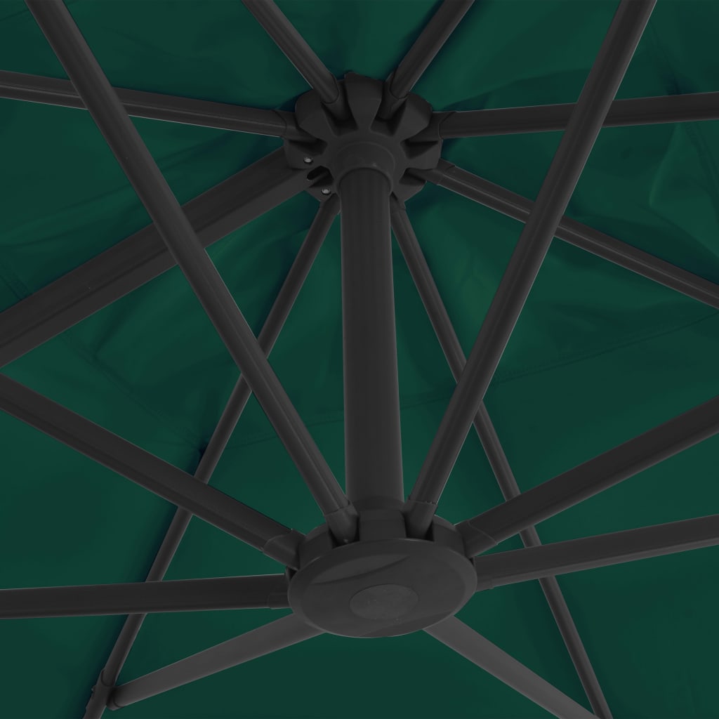 vidaXL Hengeparasoll med aluminiumstang grønn 300x300 cm