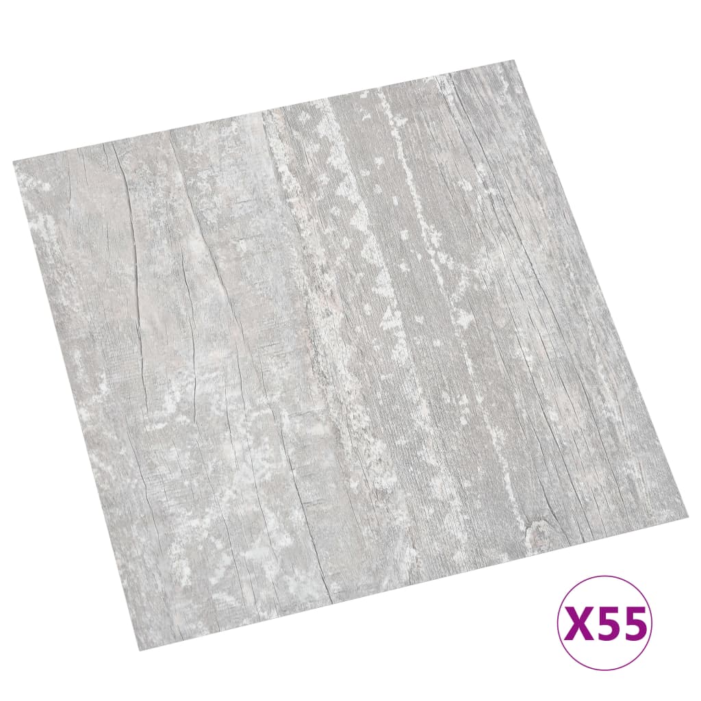 vidaXL Selvklebende gulvplanker 55 stk PVC 5,11 m² grå