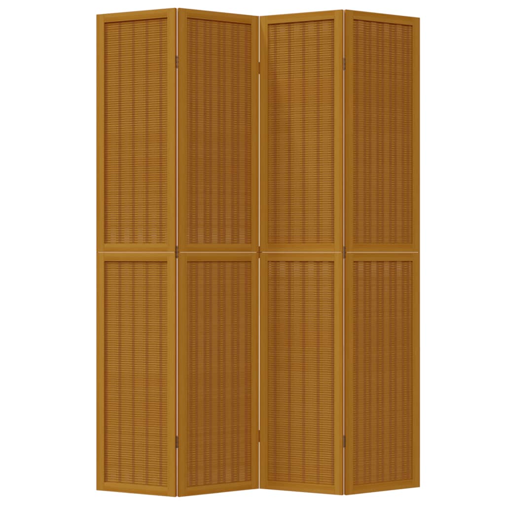 vidaXL Romdeler 4 paneler brun heltre keisertre