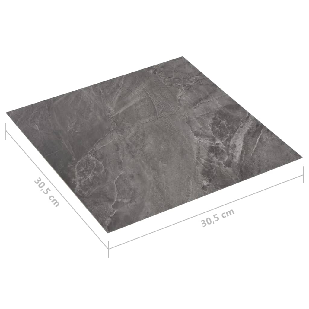 vidaXL Selvklebende gulvplanker 20 stk PVC 1,86 m² svart mønster
