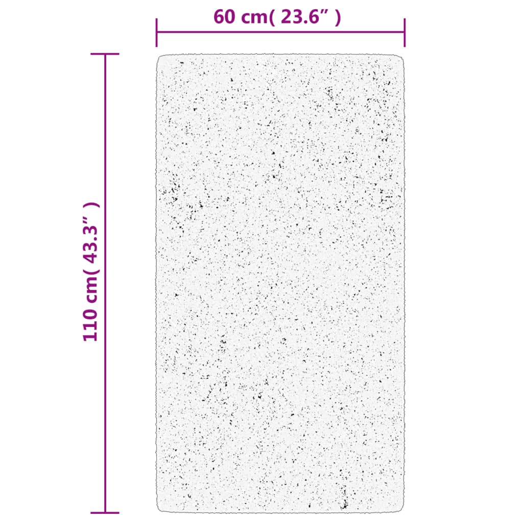 vidaXL Tykt teppe PAMPLONA høy luv moderne svart og kremhvit 60x110 cm
