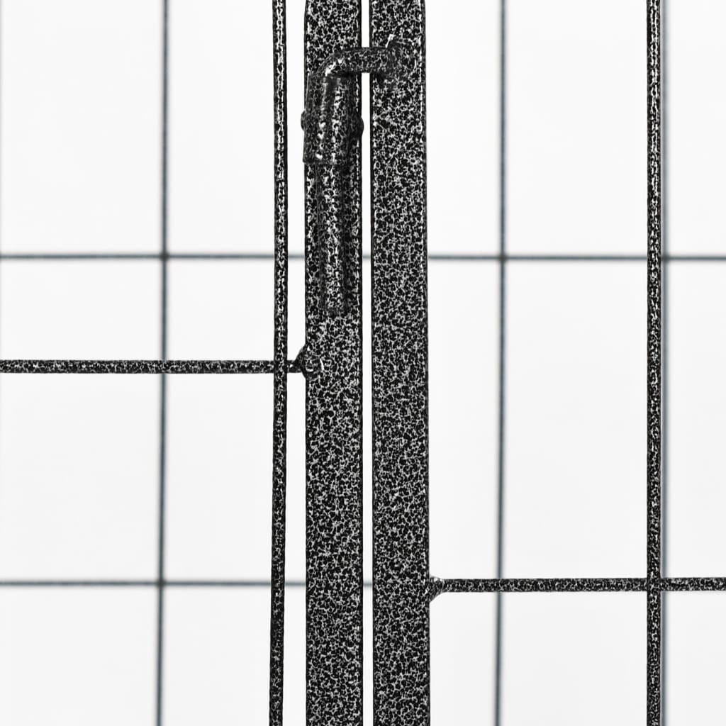 vidaXL Hundegrind kraftig svart 120x80x70 cm stål