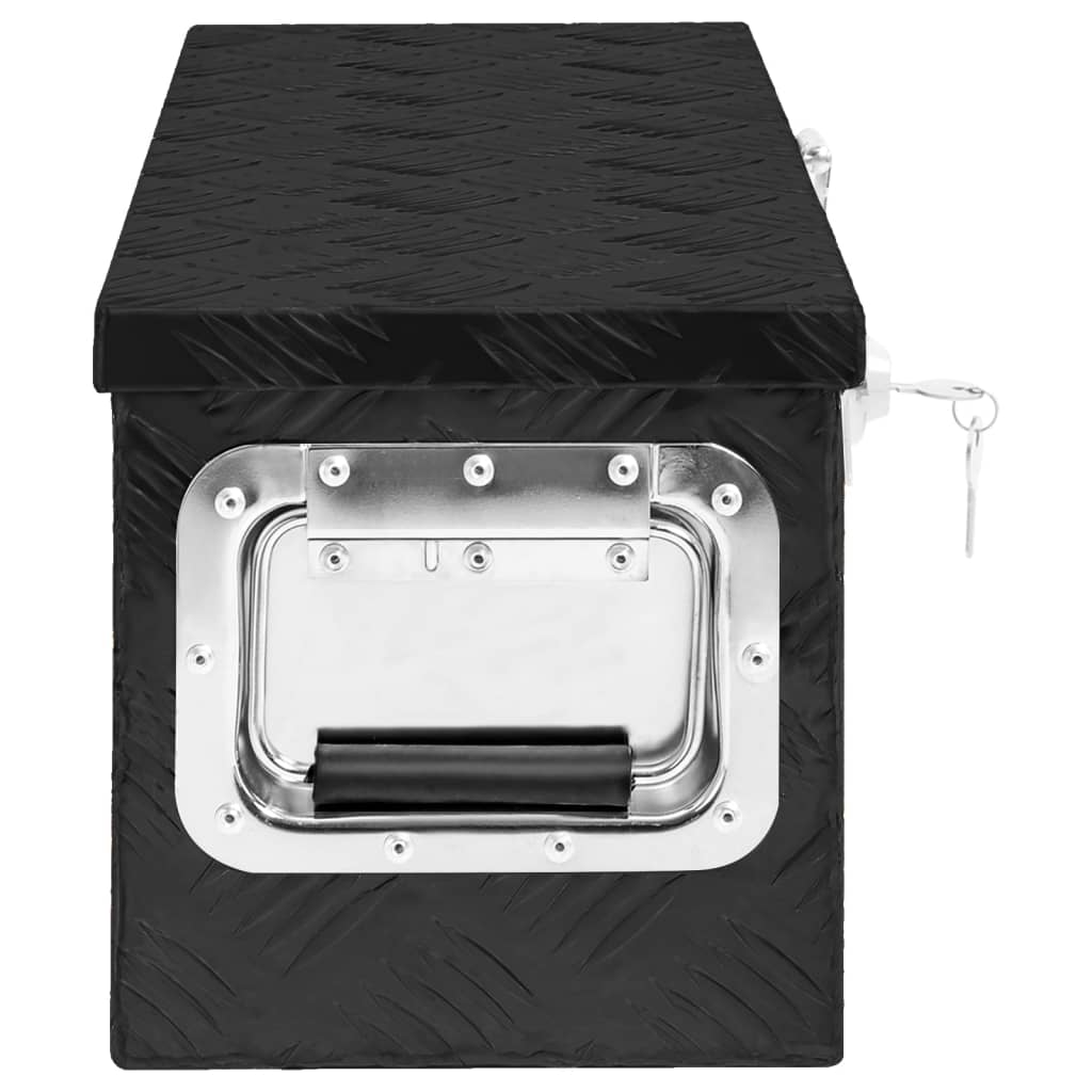 vidaXL Oppbevaringsboks svart 60x23,5x23 cm aluminium