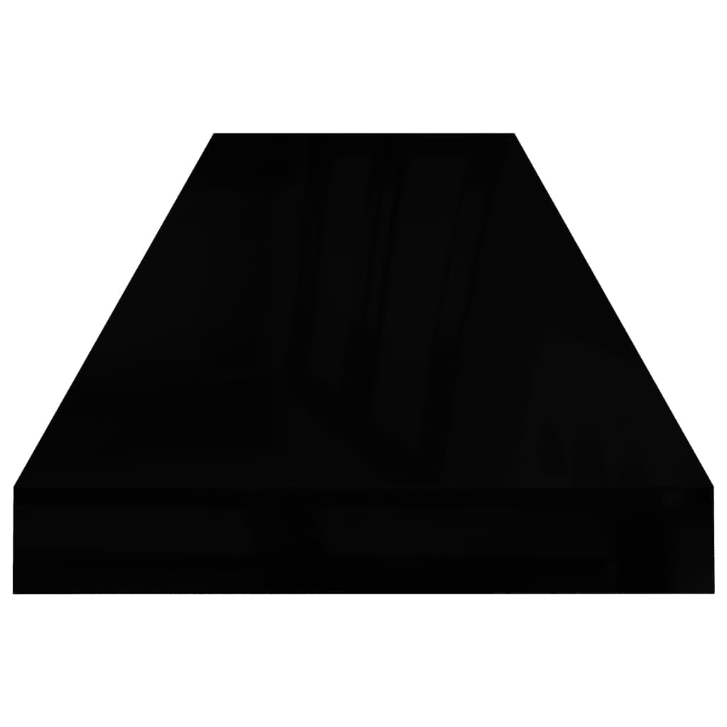 vidaXL Flytende vegghylle høyglans svart 90x23,5x3,8 cm MDF