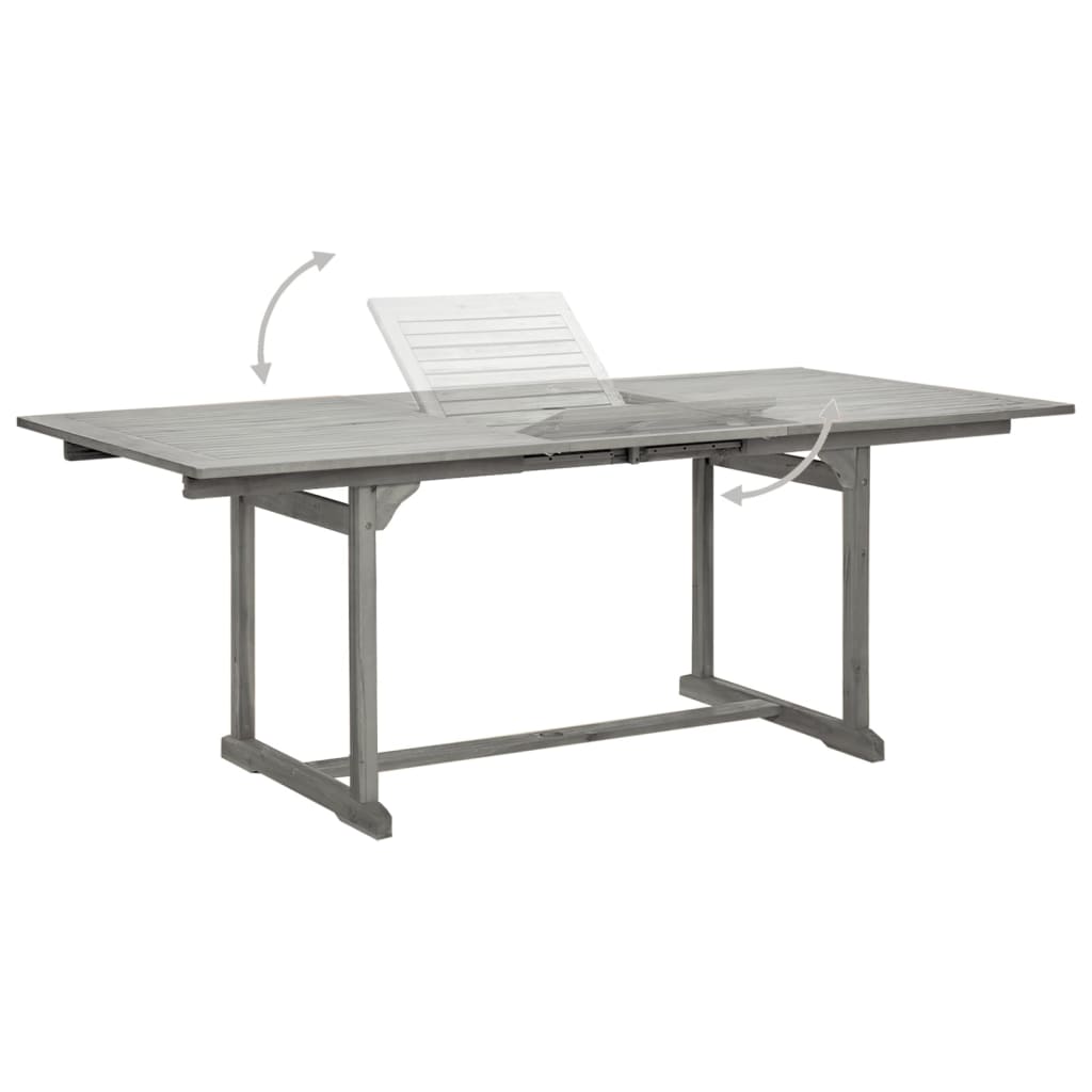 vidaXL Utendørs spisebord (150-200)x100x75 cm heltre akasie