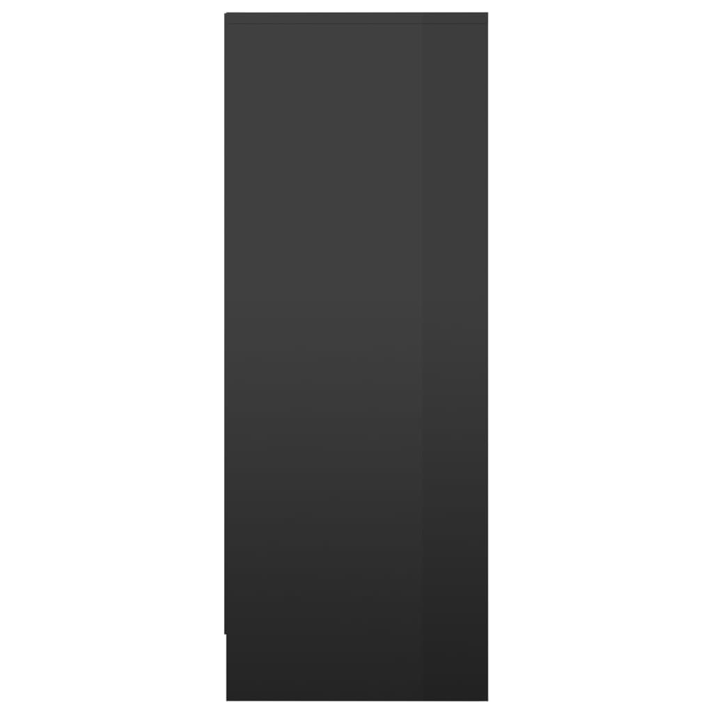 vidaXL Skoskap høyglans svart 31,5x35x90 cm sponplate