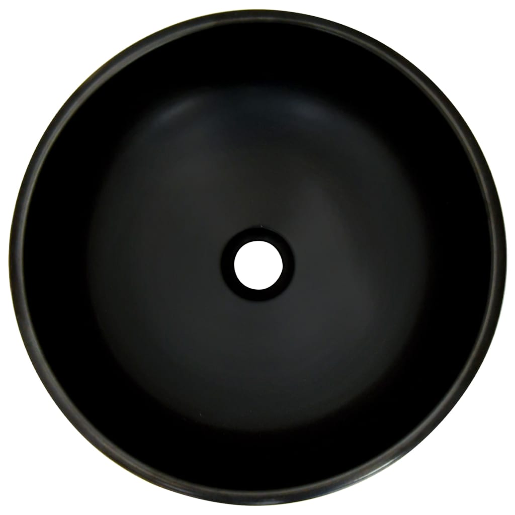 vidaXL Benkeservant svart og blå rund Φ41x14 cm keramikk