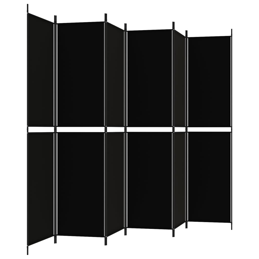 vidaXL Romdeler 6 paneler svart 300x220 cm stoff