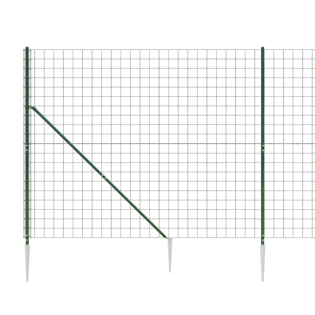 vidaXL Nettinggjerde med stolpespyd grønn 2,2x10 m