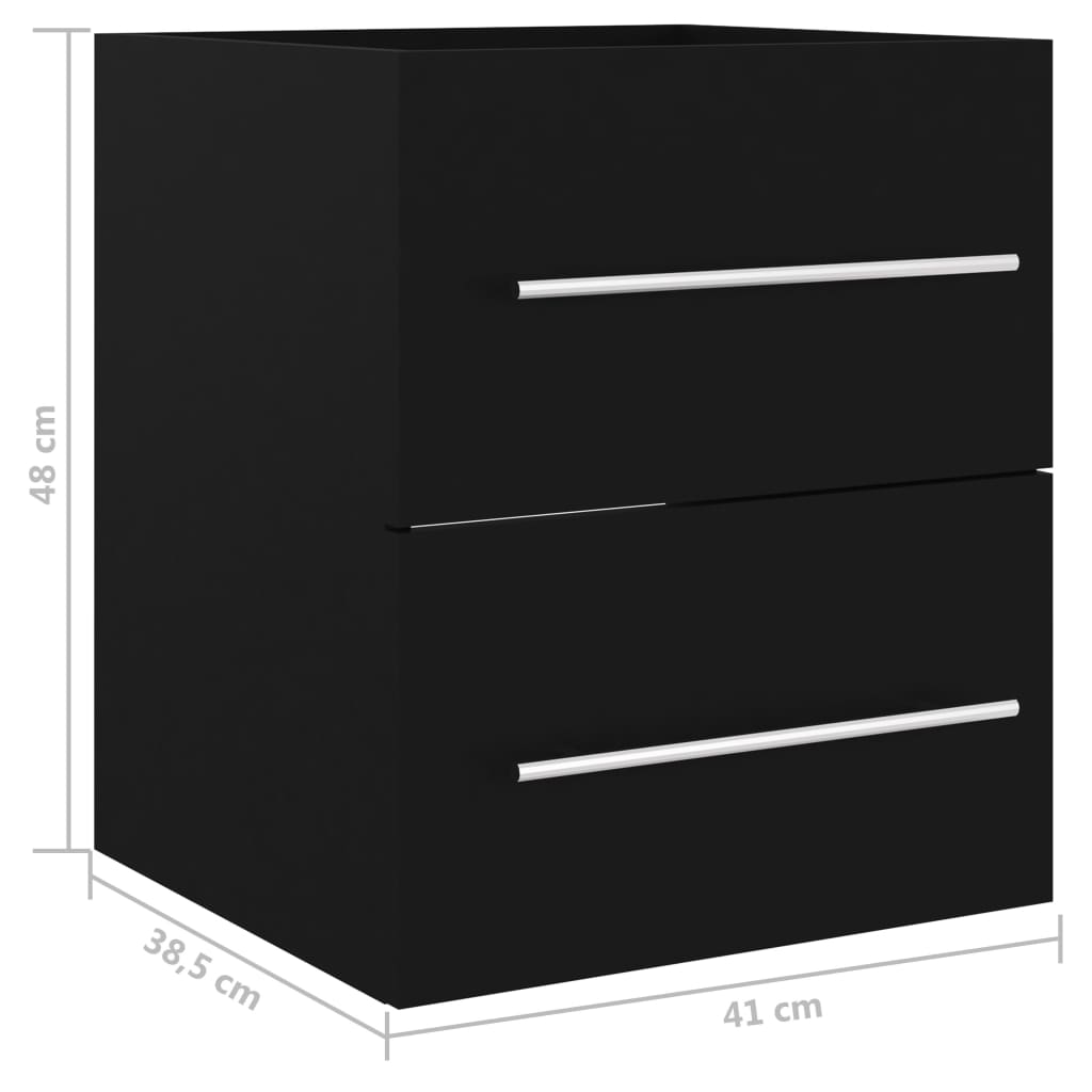 vidaXL Servantskap svart 41x38,5x48 cm sponplate