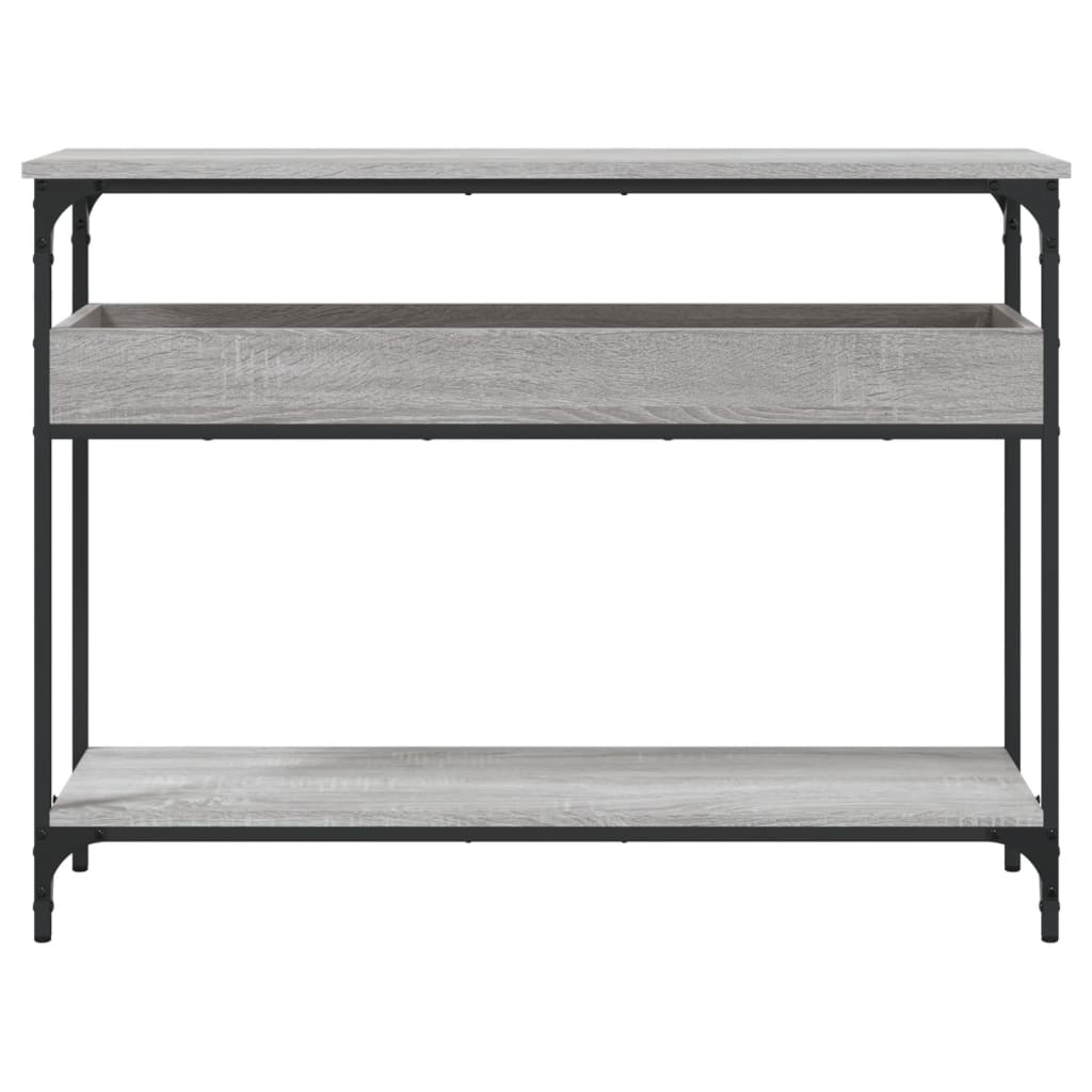 vidaXL Konsollbord med hylle grå sonoma 100x29x75 cm konstruert tre