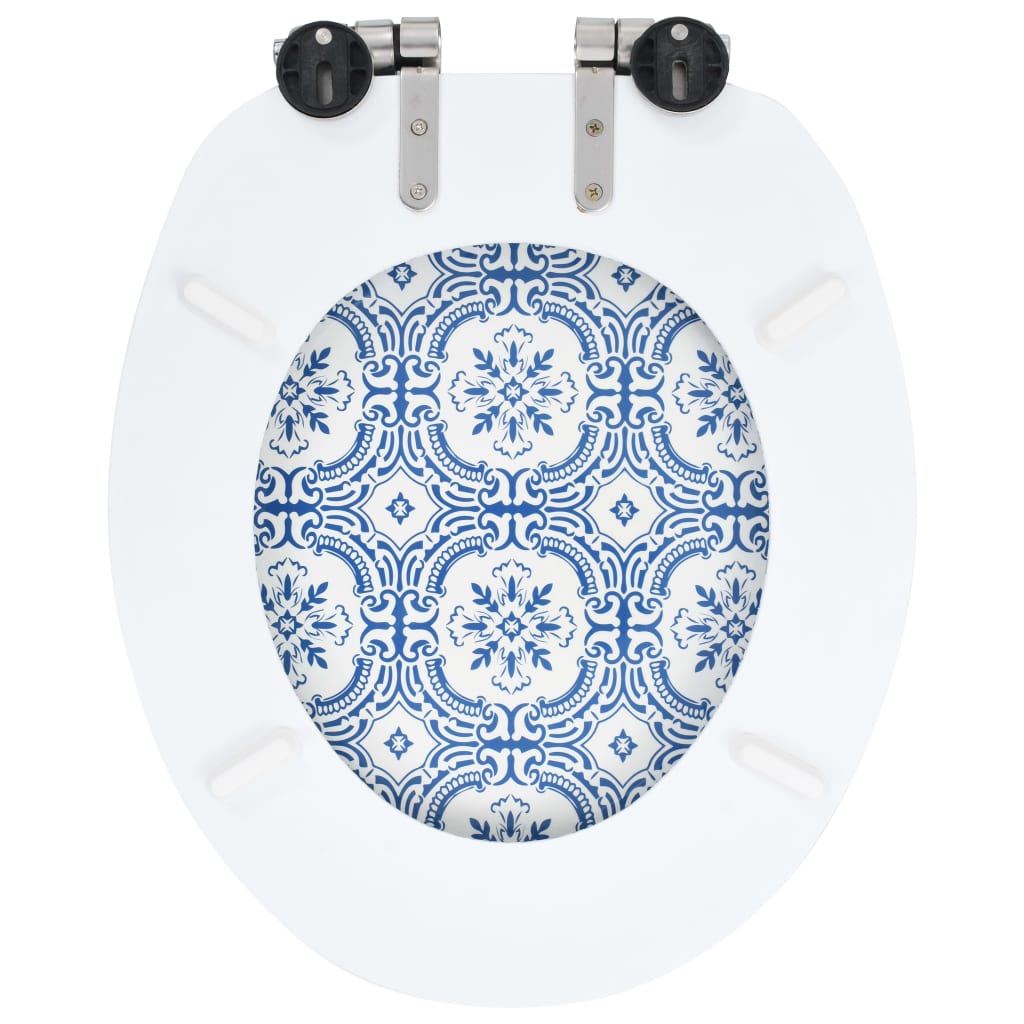 vidaXL Toalettsete med myk lukkefunksjon MDF porselen-design