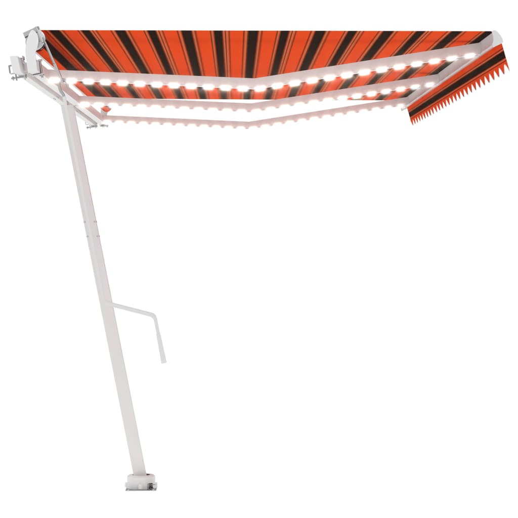 vidaXL Automatisk markise med vindsensor og LED 600x300cm oransje brun