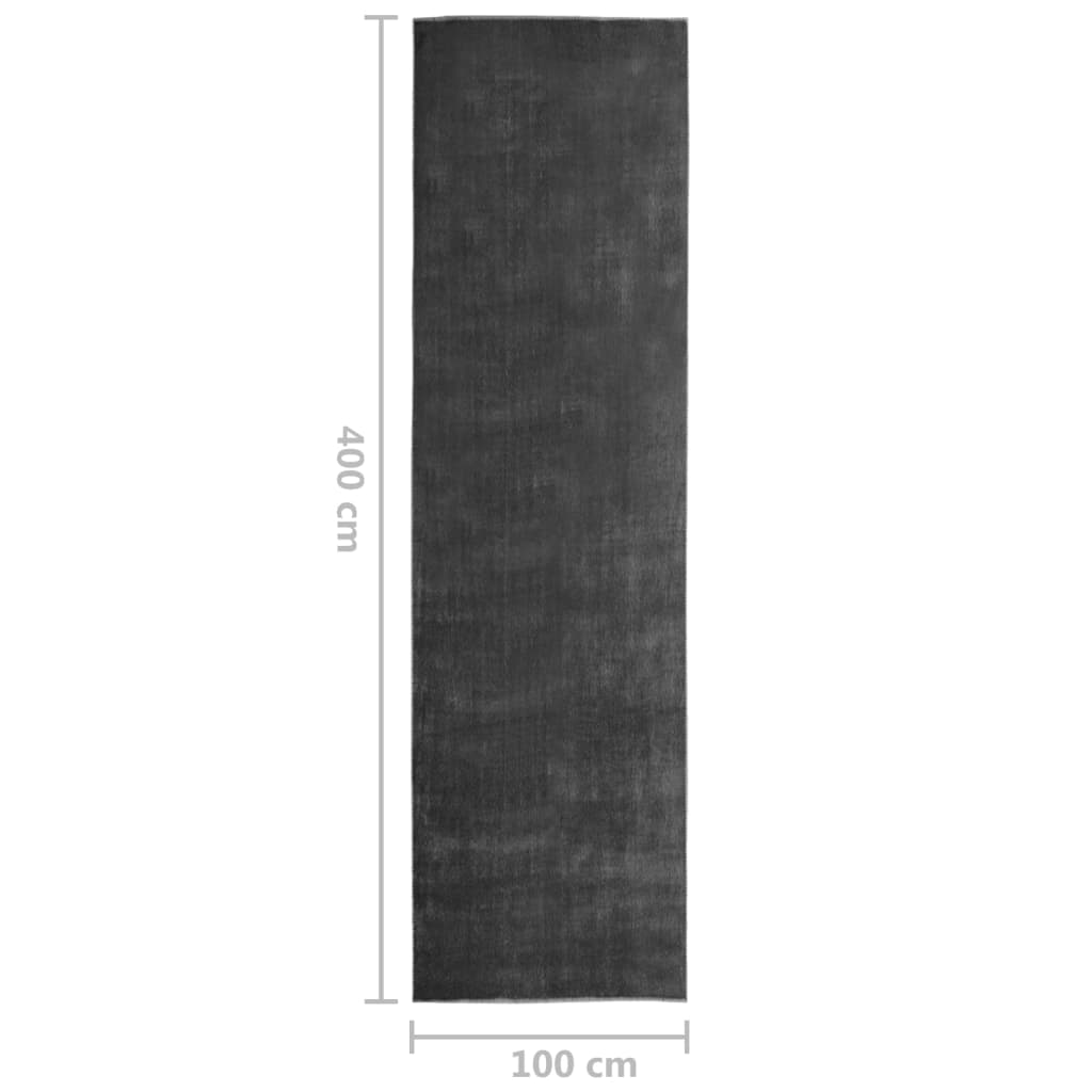 vidaXL Teppeløper vaskbar sammenleggbar 100x400 cm antrasitt polyester