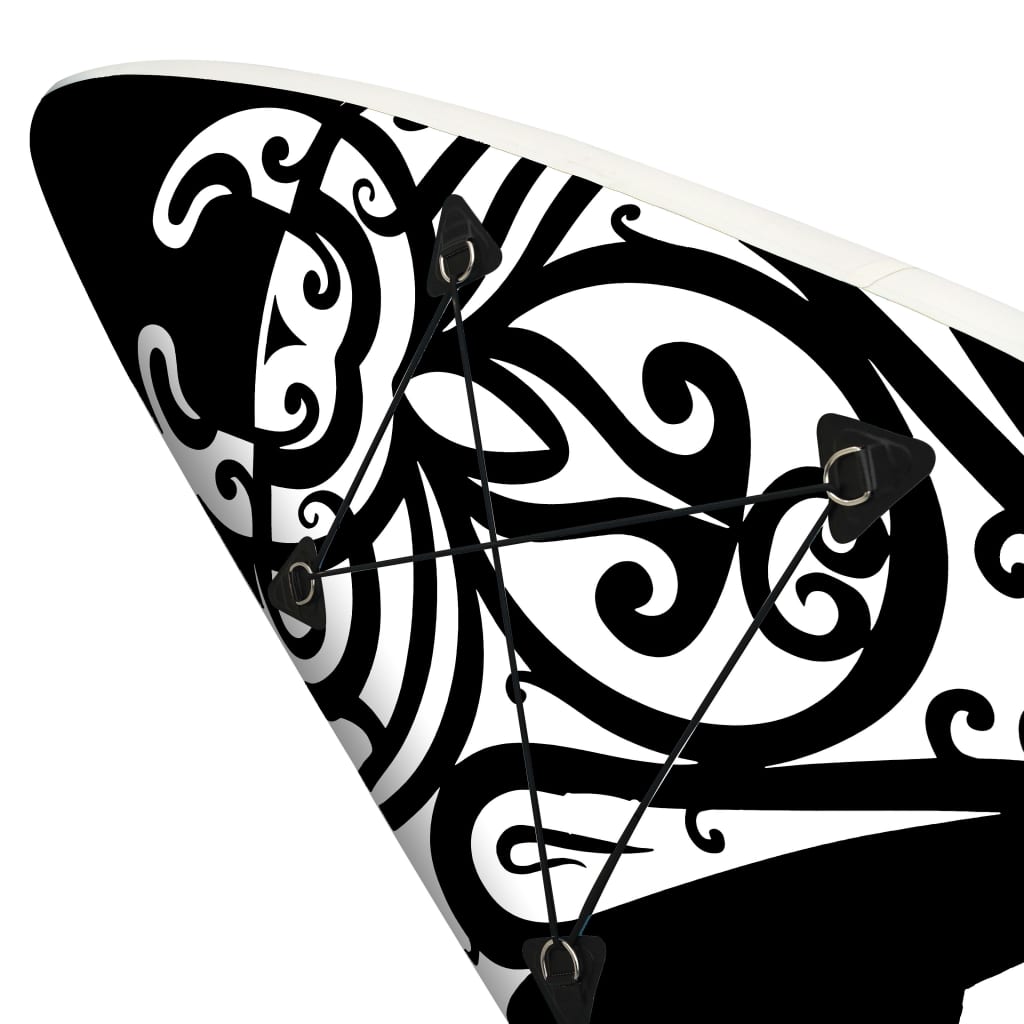 vidaXL Oppblåsbart padlebrettsett 320x76x15 cm svart
