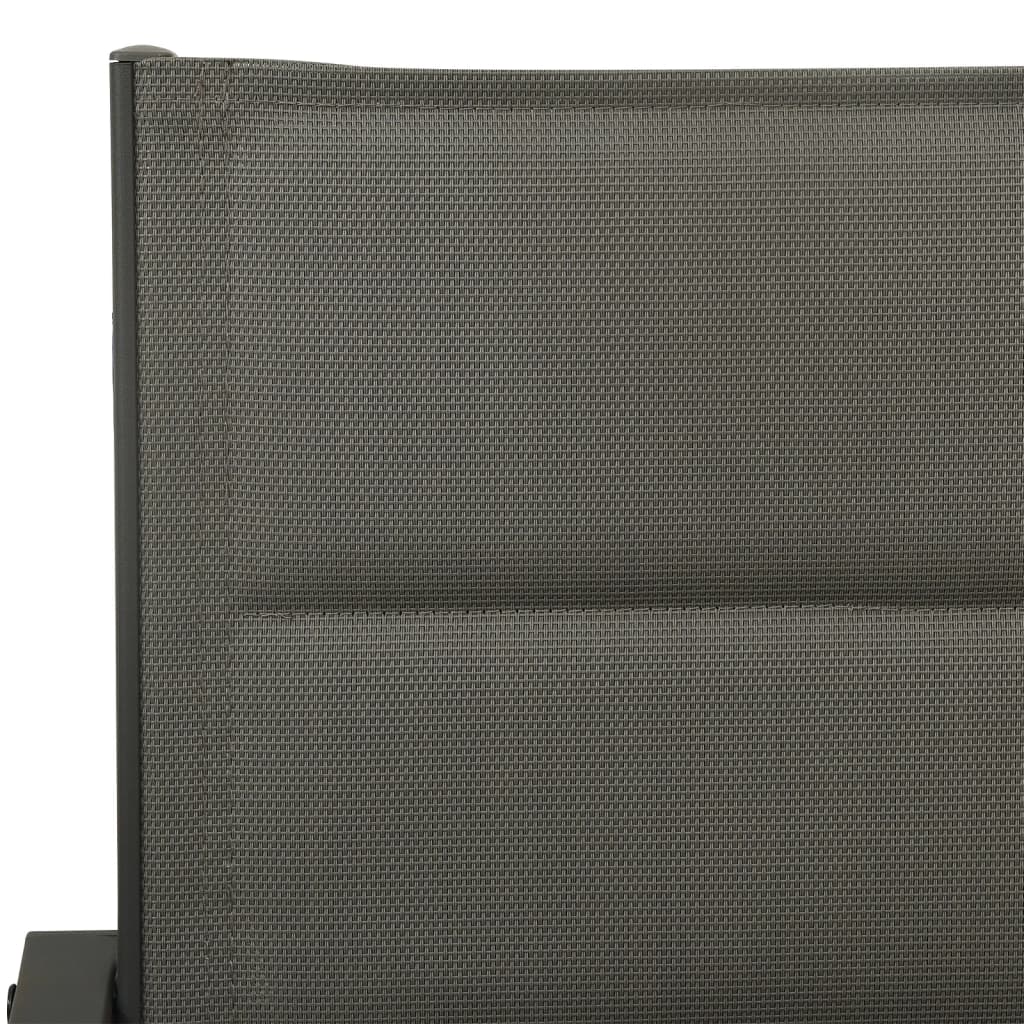 vidaXL Hagestoler 2 stk textilene og stål grå og antrasitt