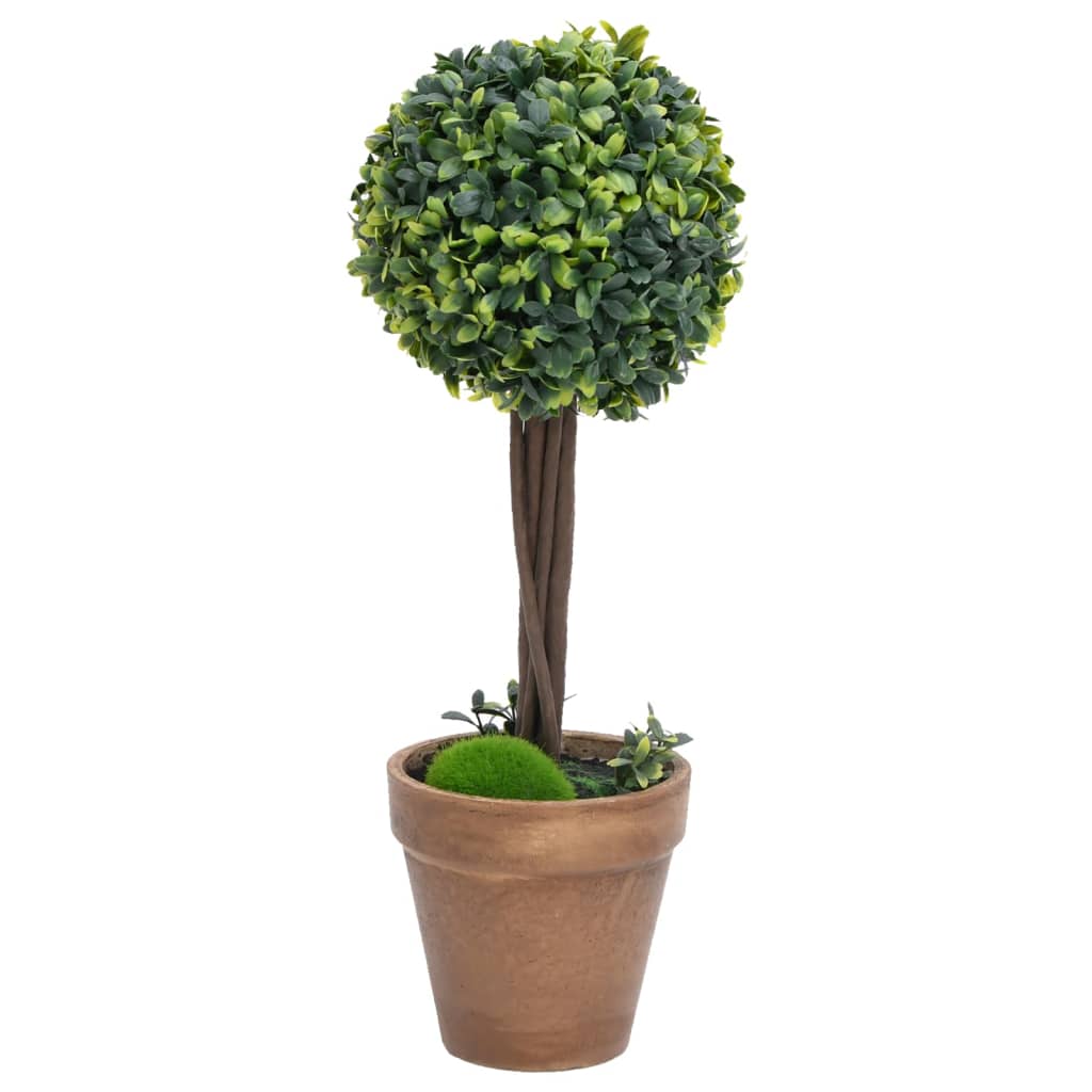 vidaXL Kunstige buksbomplanter med potte 2 stk ballformet 56 cm grønn
