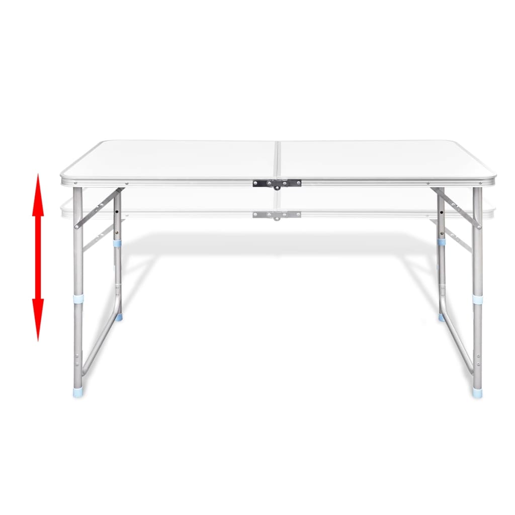 Sammenleggbart campingbord høydejusterbar aluminium 120 x 60 cm