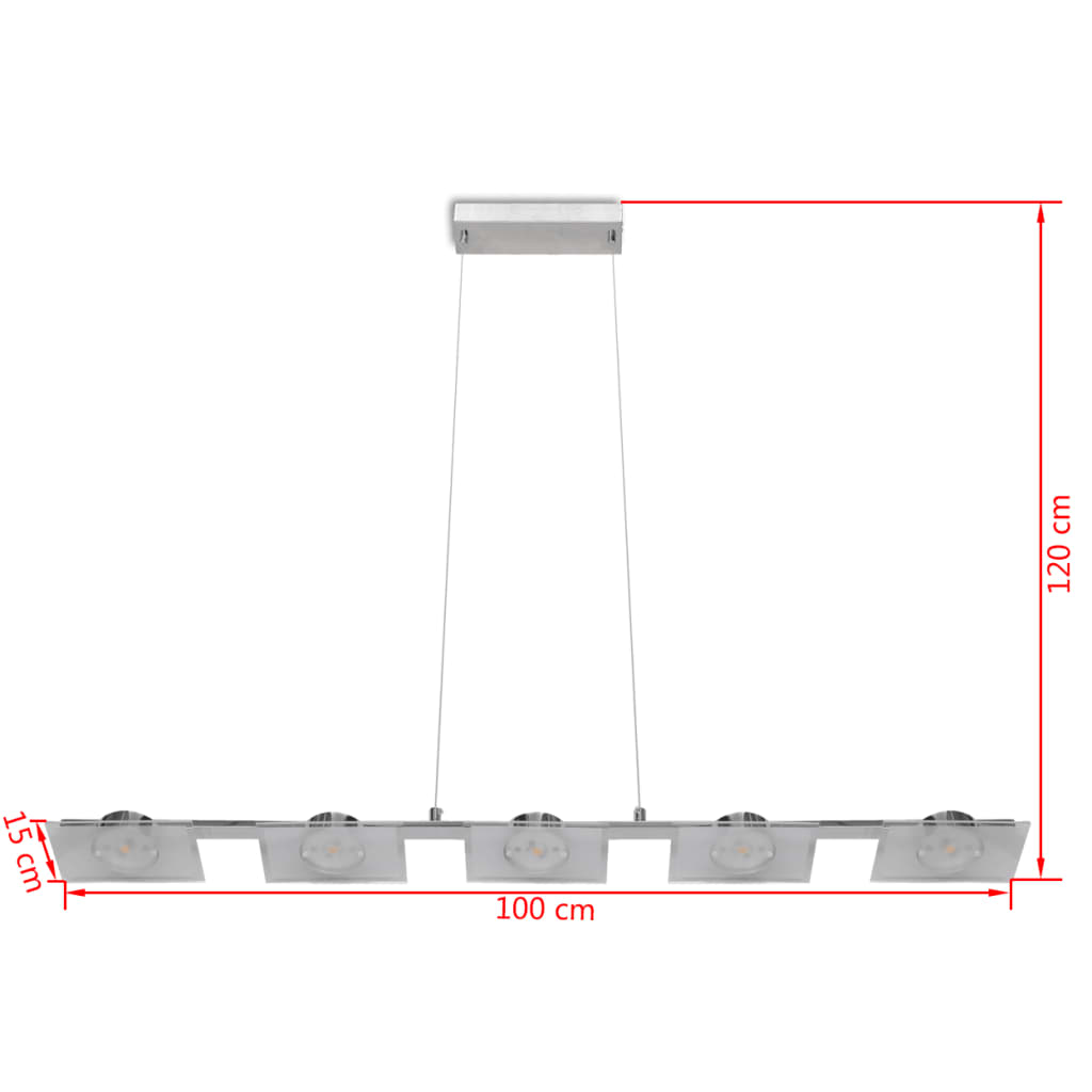 LED taklampe akryl 100 cm varm hvit 5 x 5 W