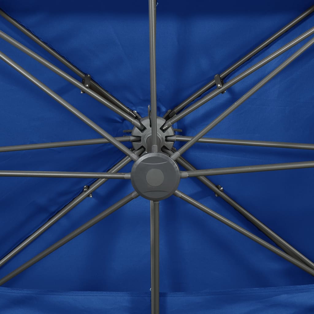 vidaXL Hengeparasoll med dobbel topp 400x300 cm asurblå
