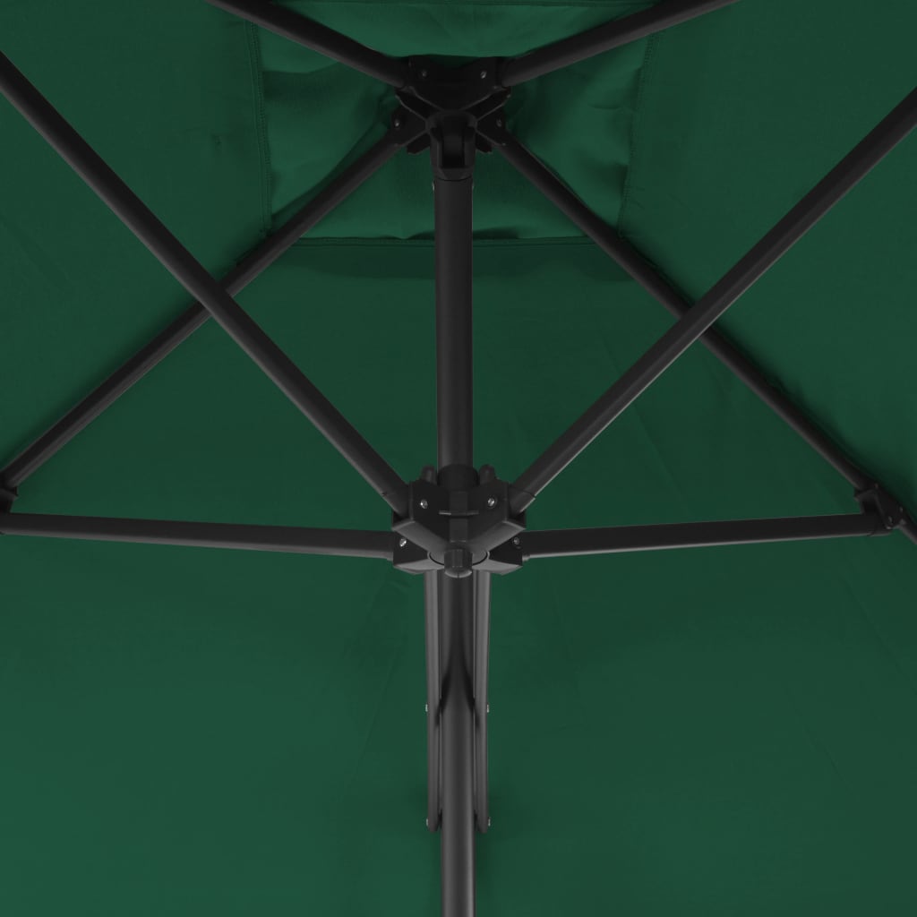 vidaXL Parasoll med stålstang 250x250 cm grønn