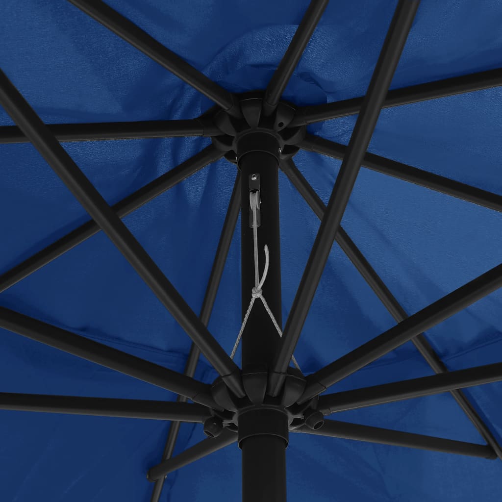 vidaXL Parasoll med metallstang 400 cm asurblå