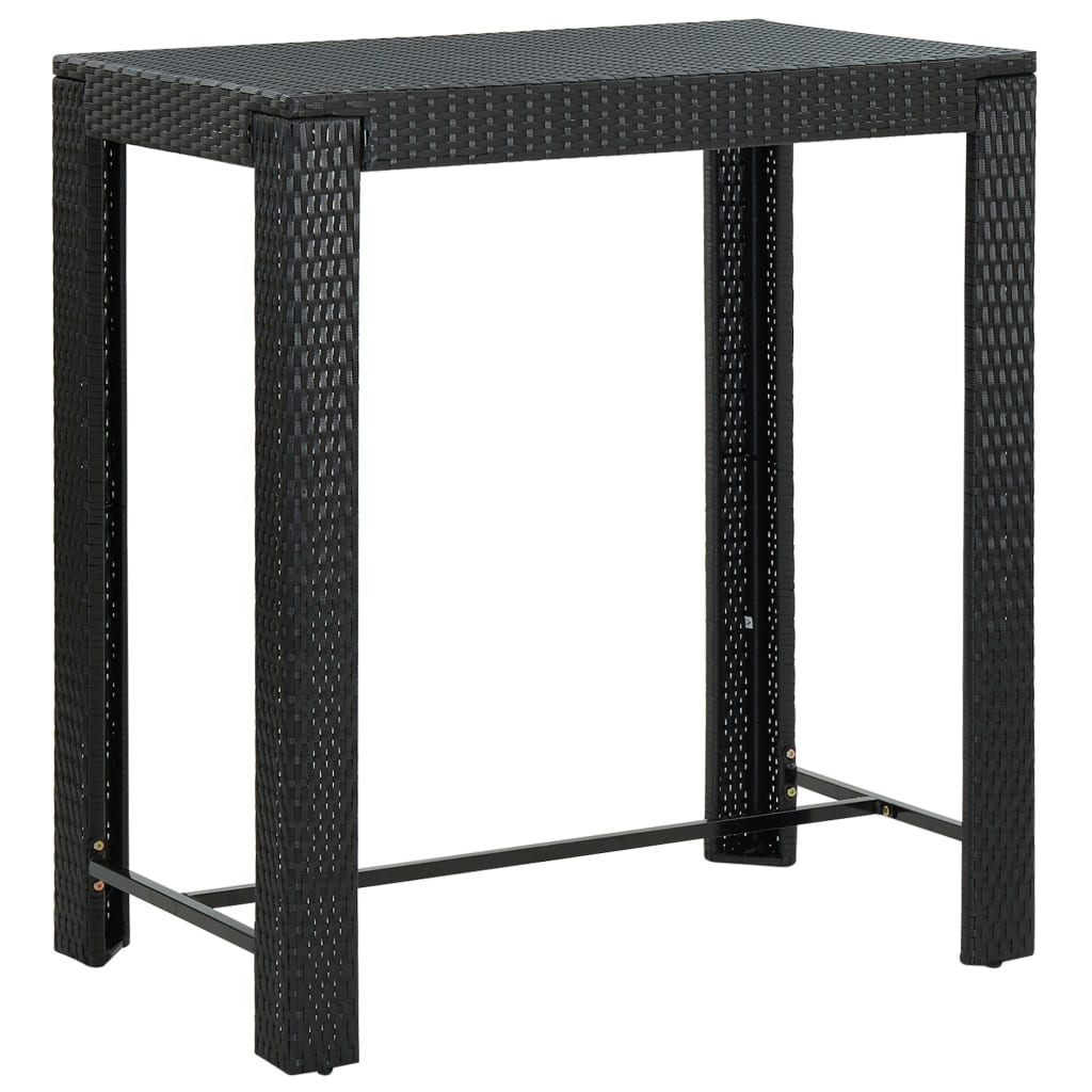 vidaXL Utendørs barbord svart 100x60,5x110,5 cm polyrotting