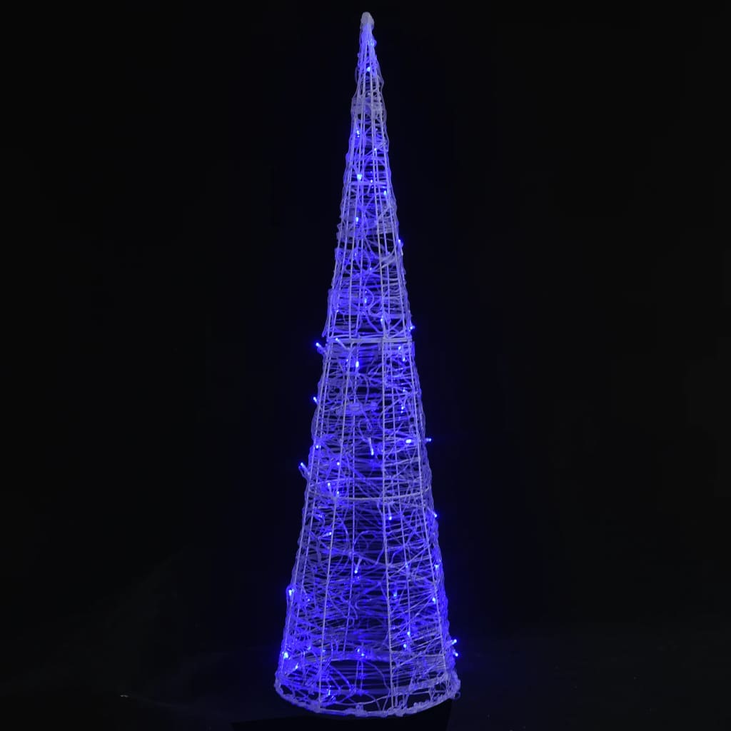 vidaXL Dekorativ LED-lyskjegle akryl blå 90 cm