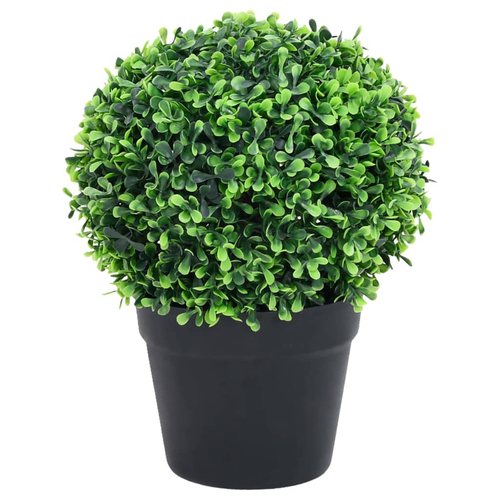 vidaXL Kunstige buksbomplanter med potte 2 stk ballformet 32 cm grønn