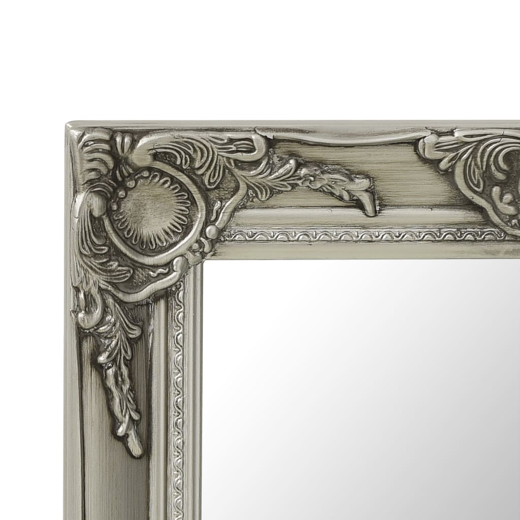 vidaXL Veggspeil barokkstil 50x50 cm sølv