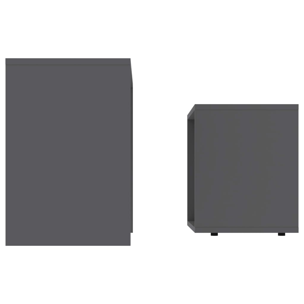 vidaXL Salongbordsett grå 48x30x45 cm sponplate