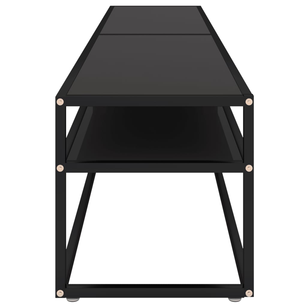 vidaXL TV-benk svart 200x40x40,5 cm herdet glass