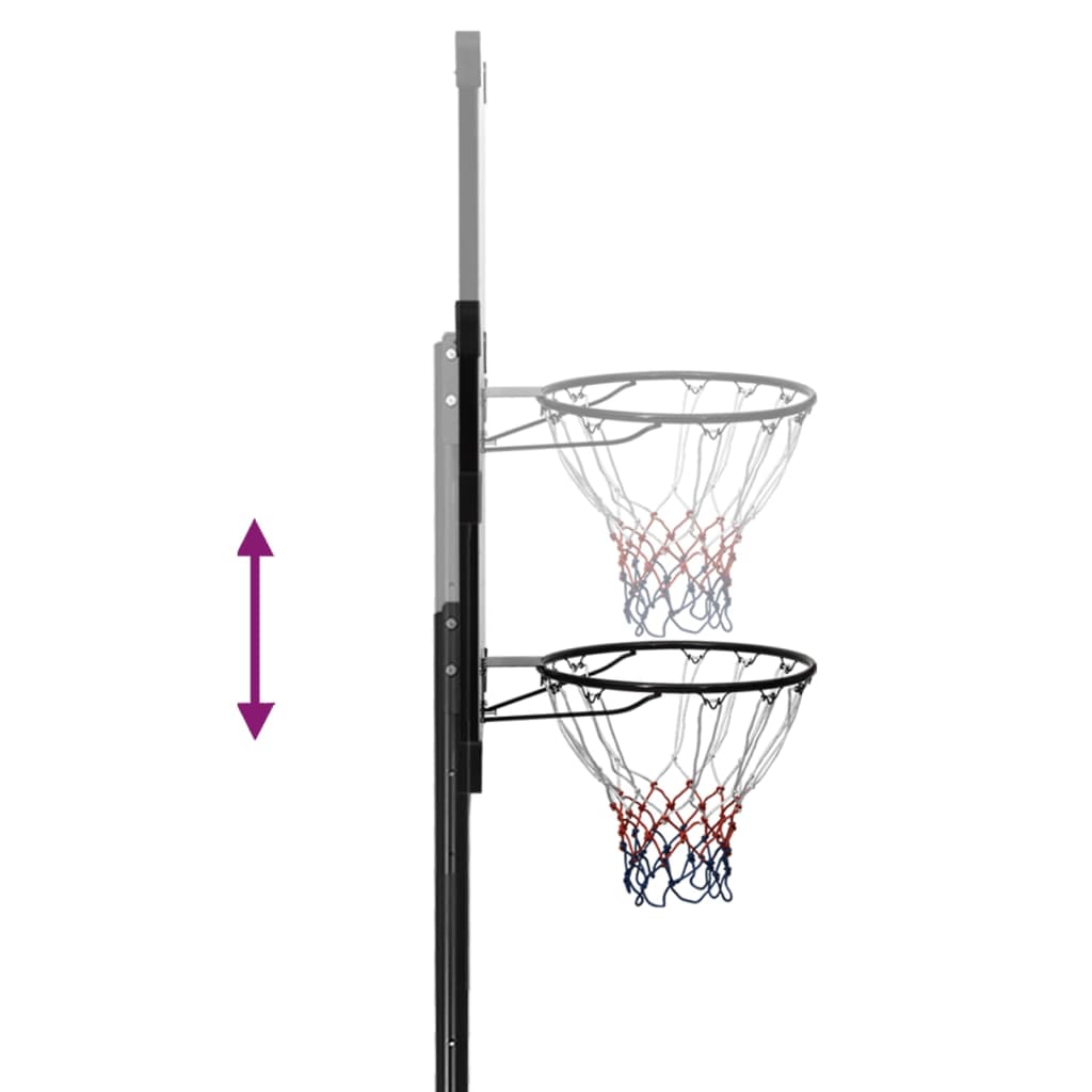 vidaXL Basketballplate gjennomsiktig 256-361 cm polykarbonat