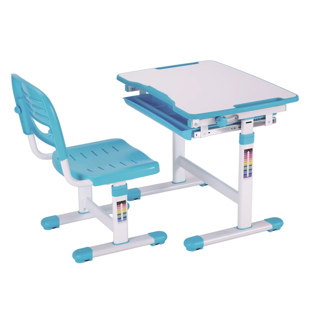 Vipack justerbar barnepult Comfortline 201 med stol blå og hvit