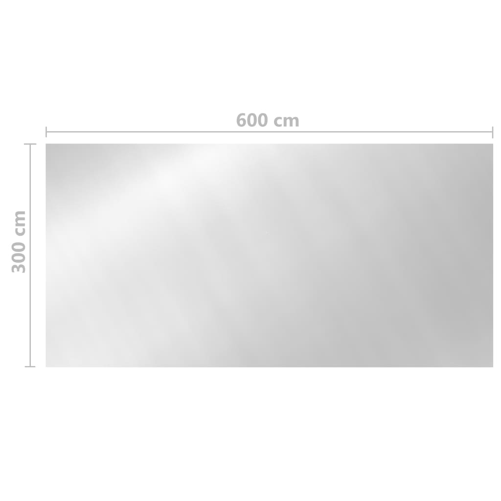vidaXL Bassengtrekk sølv 600x300 cm PE